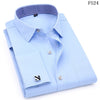 Cufflinks Collar Design Jacquard Fabric Dress Long Sleeves Shirt