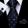 Dinosaur Pattern Navy Gold Necktie 8.5cm Silk Ties