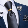 New Designer Luxury Jacquard Woven Ring Brooch Cufflinks Hanky Set