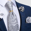 New Designer Luxury Jacquard Woven Ring Brooch Cufflinks Hanky Set