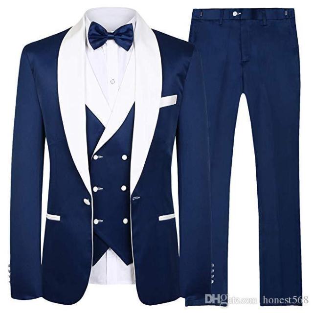 New Arrival One Button Notch Lapel Tuxedo Suits ( Jacket+Pants+Vest+Tie)