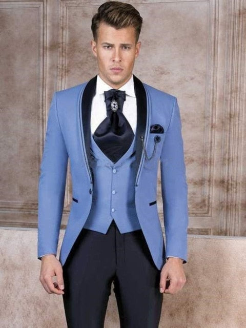 New Arrival One Button Notch Lapel Tuxedo Suits ( Jacket+Pants+Vest+Tie)