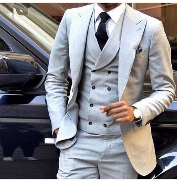 New Arrival One Button Notch Lapel Tuxedo Suits ( Jacket+Pants+Vest+Tie)