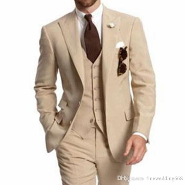 New Arrival One Button Notch Lapel Tuxedo Suits ( Jacket+Pants+Vest+Tie)