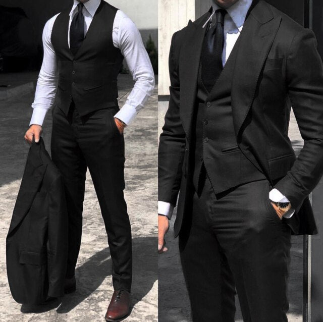 Classy Slim Fit 3 Piece Suits (Jacket+Vest+Pants）