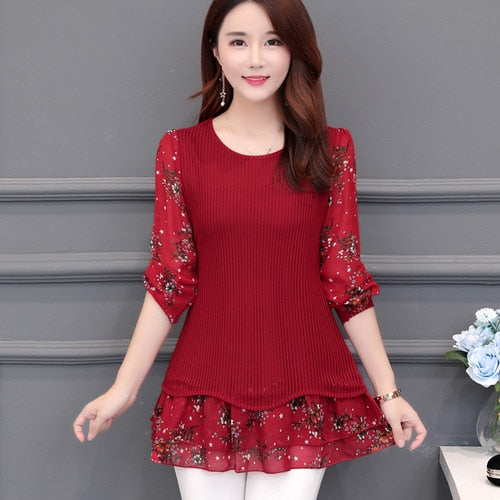 2021 Vintage Fashion Patchwork Casual Top