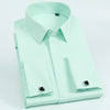 Men's French Cuff Dress Shirt Slim Fit Tuxedo with Cufflinks Poly/Cotton Double Button Collar