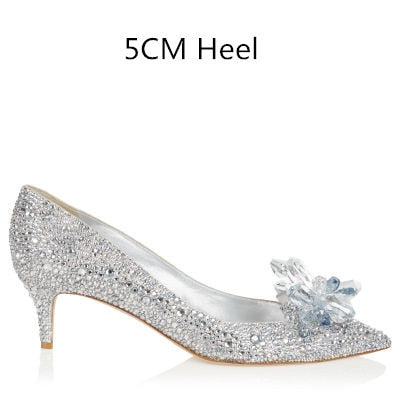 Newest  Cinderella Rhinestone High Heels Pumps Pointed toe Shoes