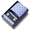 Gift Box Custom Personalized Ties Hankie Cufflinks Sets