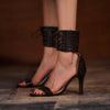 Ankle Strap Square Head High -heeled Elegant Sexy Open Toe Shoes
