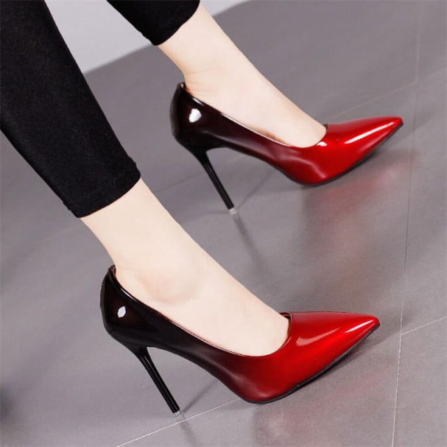2021 Mixed Colors Thin Heels Rubber sole ladies shoes