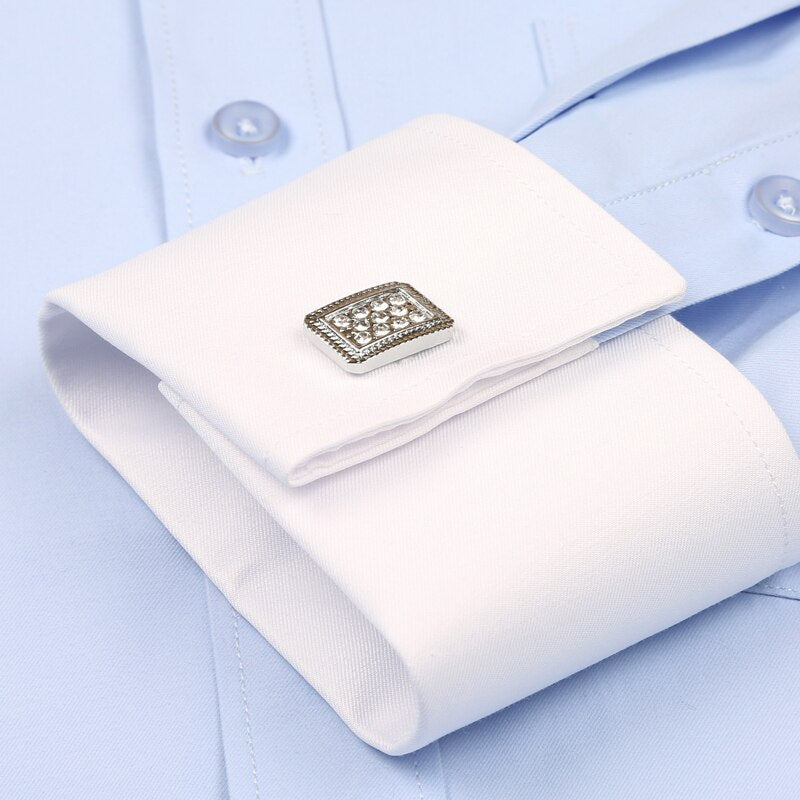 New Fashion Men's Patchwork Regular Fit France Exquisite Cufflinks  Dress Shirts